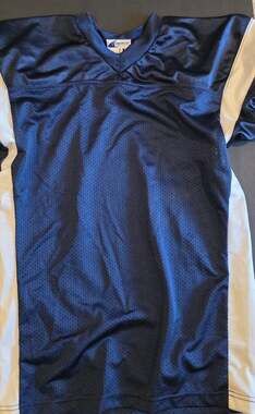 Champro Sports Youth L Navy Blue White Mesh Football Jersey